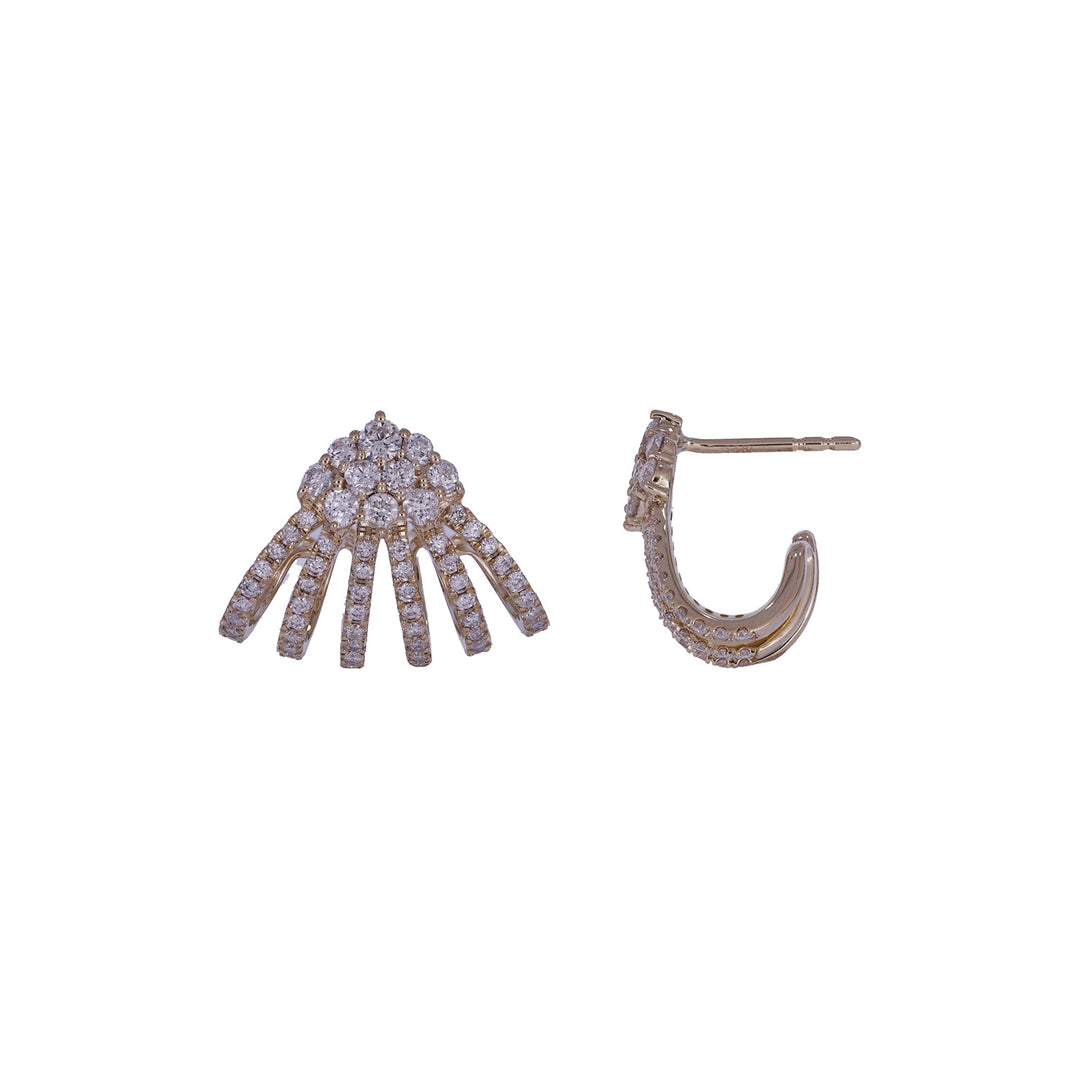 EFN54360. 14K Solid Gold Fancy Diamond Earring