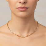Load image into Gallery viewer, NFN72544. 14k Solid Gold Diamond Paperclip Necklace