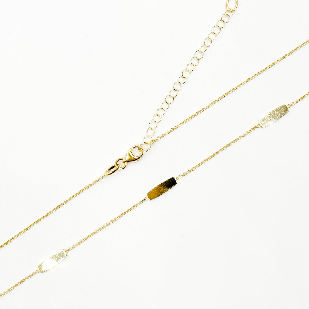 NK/BR4900. 14k Solid Yellow Gold Bars Link Necklace