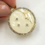 Load image into Gallery viewer, DP722A. Diamond Sterling Silver Enamel Moon &amp; Star Pendant
