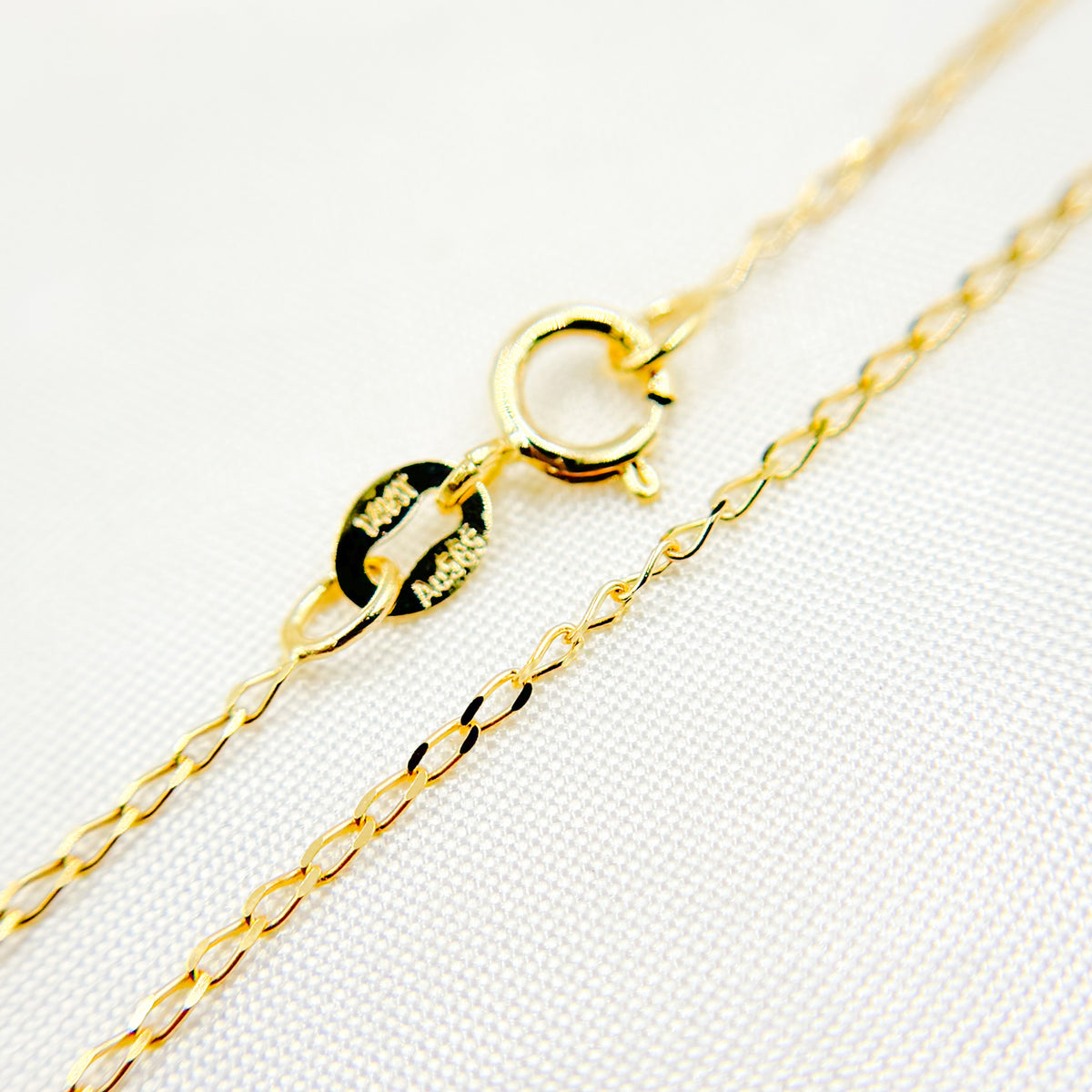 14K Solid Gold Flat Cable Link Chain