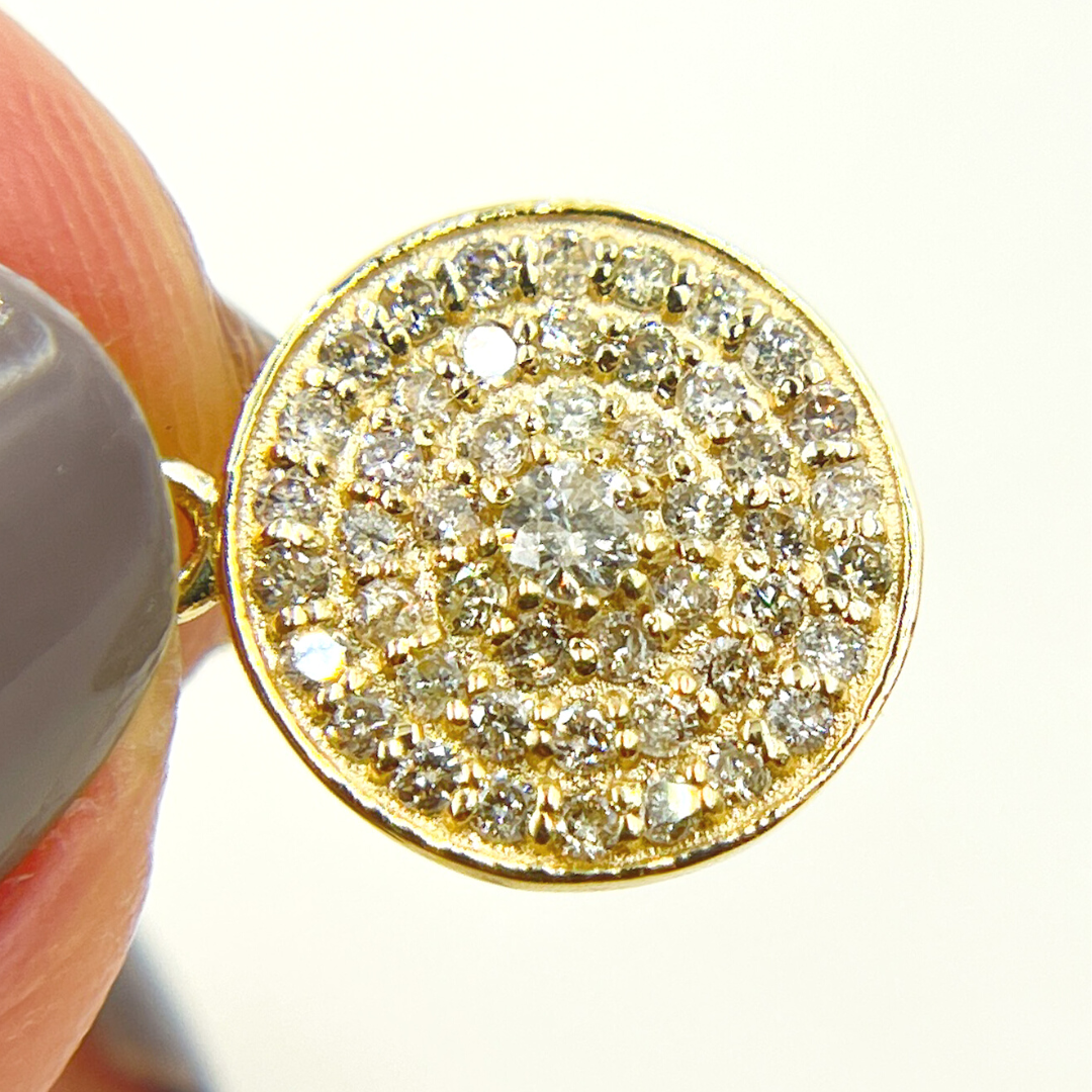 14K Gold Diamond Circle Charm