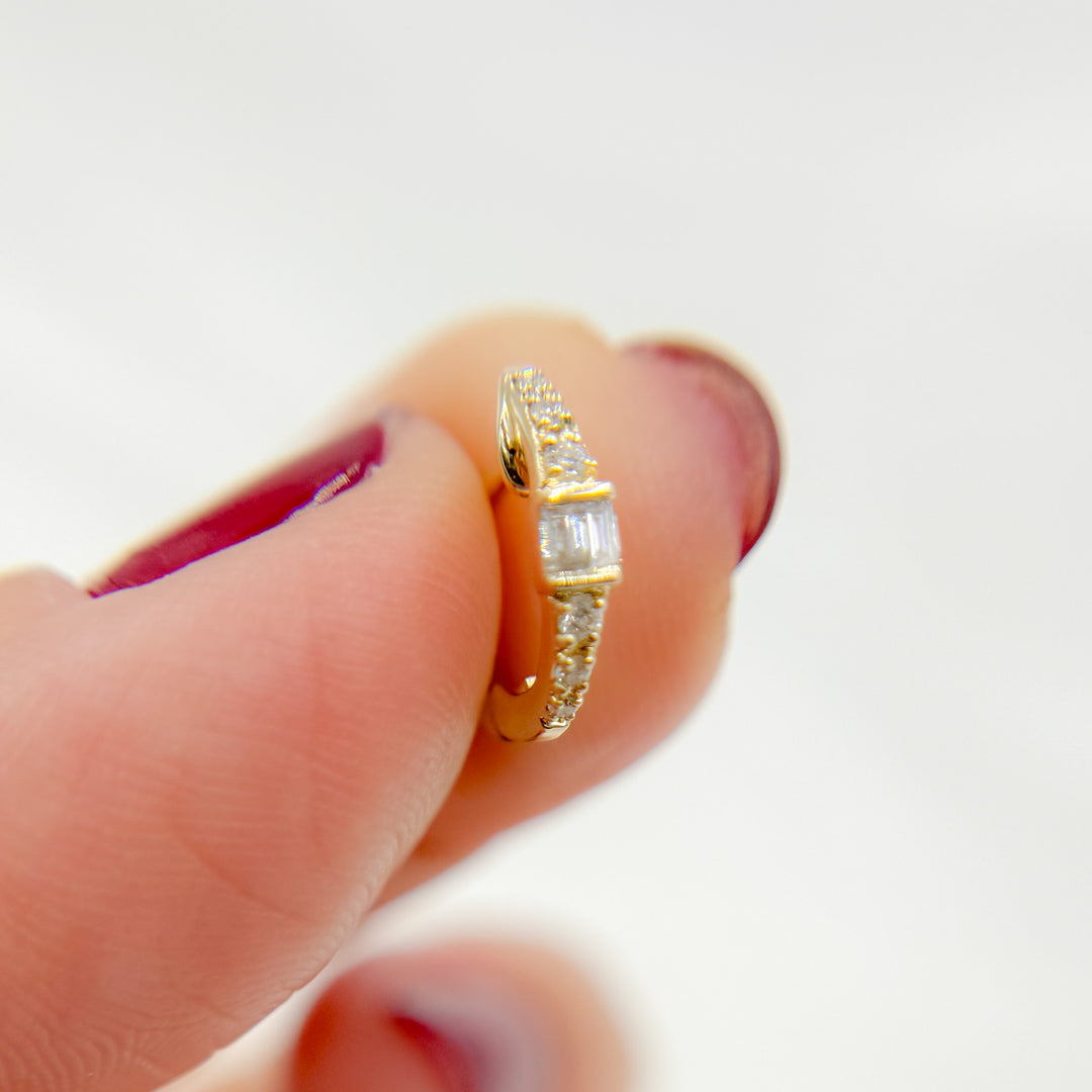 14K Solid Gold Diamond Huggies. HP402529