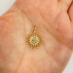 Load image into Gallery viewer, 14K Solid Gold Sun Pendant with Diamonds. GDP355
