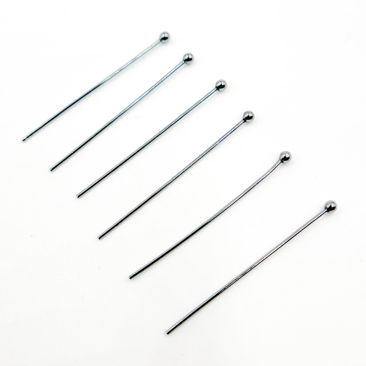 Gauge Black Rhodium Sterling Silver Ball 2 Inch Headpin
