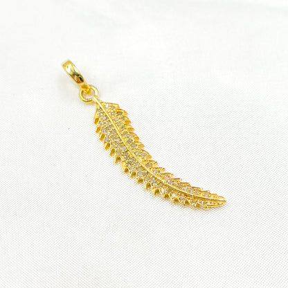 Diamond Sterling Silver Leaf Pendant