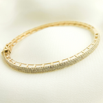 Load image into Gallery viewer, 14K Solid Gold Bangle with Diamonds. KG991
