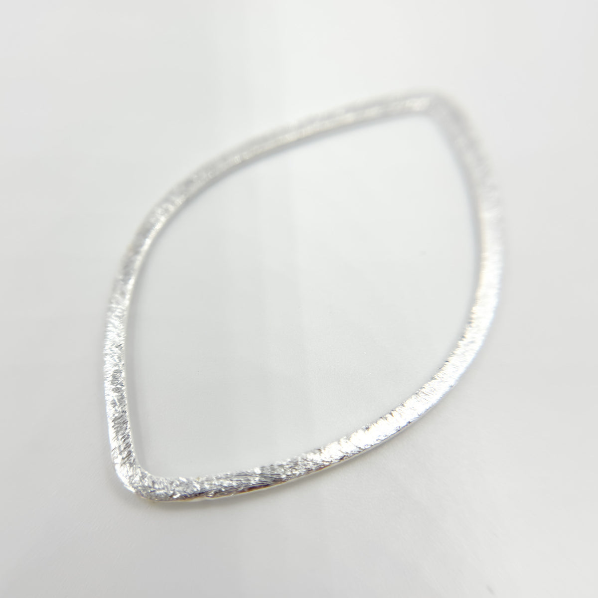 Buy 45MM White Sterling Silver Brushed Marquis Connector