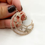 Load image into Gallery viewer, DP079. Diamond Sterling Silver Moon and Star Pendant
