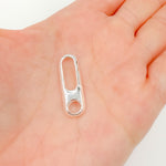 Load image into Gallery viewer, White Sterling Silver Oval Clasps