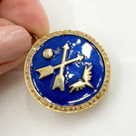 Load image into Gallery viewer, DP557A. Diamond Sterling Silver Round Enamel Pendant
