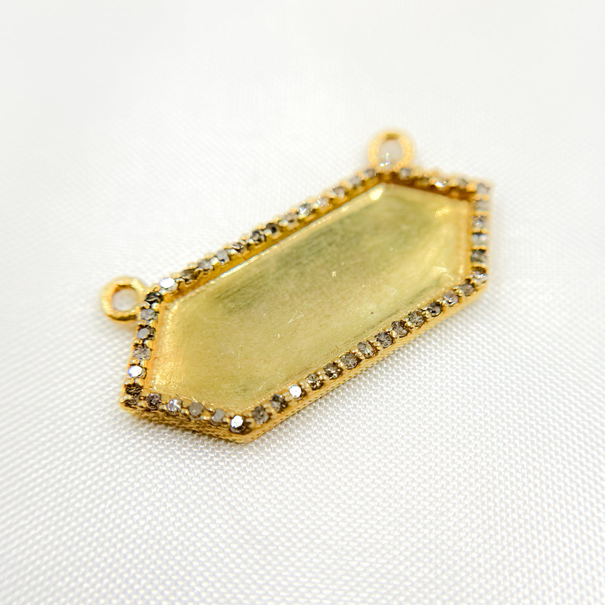 Diamond Sterling Silver Hexagon Pendant