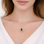 Load image into Gallery viewer, PN113006Y14RU1. 14k Solid Gold Diamond and Ruby Charm