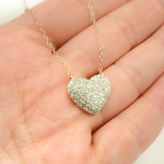 Load image into Gallery viewer, 14K Solid Gold Diamond Heart Necklace. NFH71180
