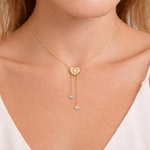Load image into Gallery viewer, NFB71826. 14K Solid Gold Diamond and Gemstone Heart Necklace