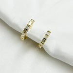 Load image into Gallery viewer, HP401055. 14k Solid Gold Diamond Hoop Earrings
