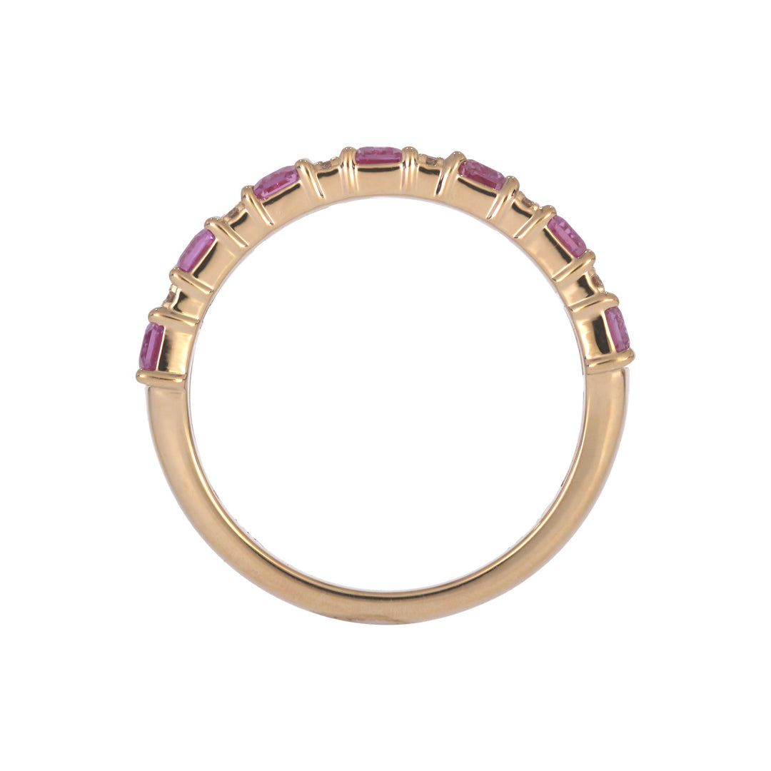 CR97262PS5X3. 14K SolId Gold Diamond & Pink Sapphire Ring
