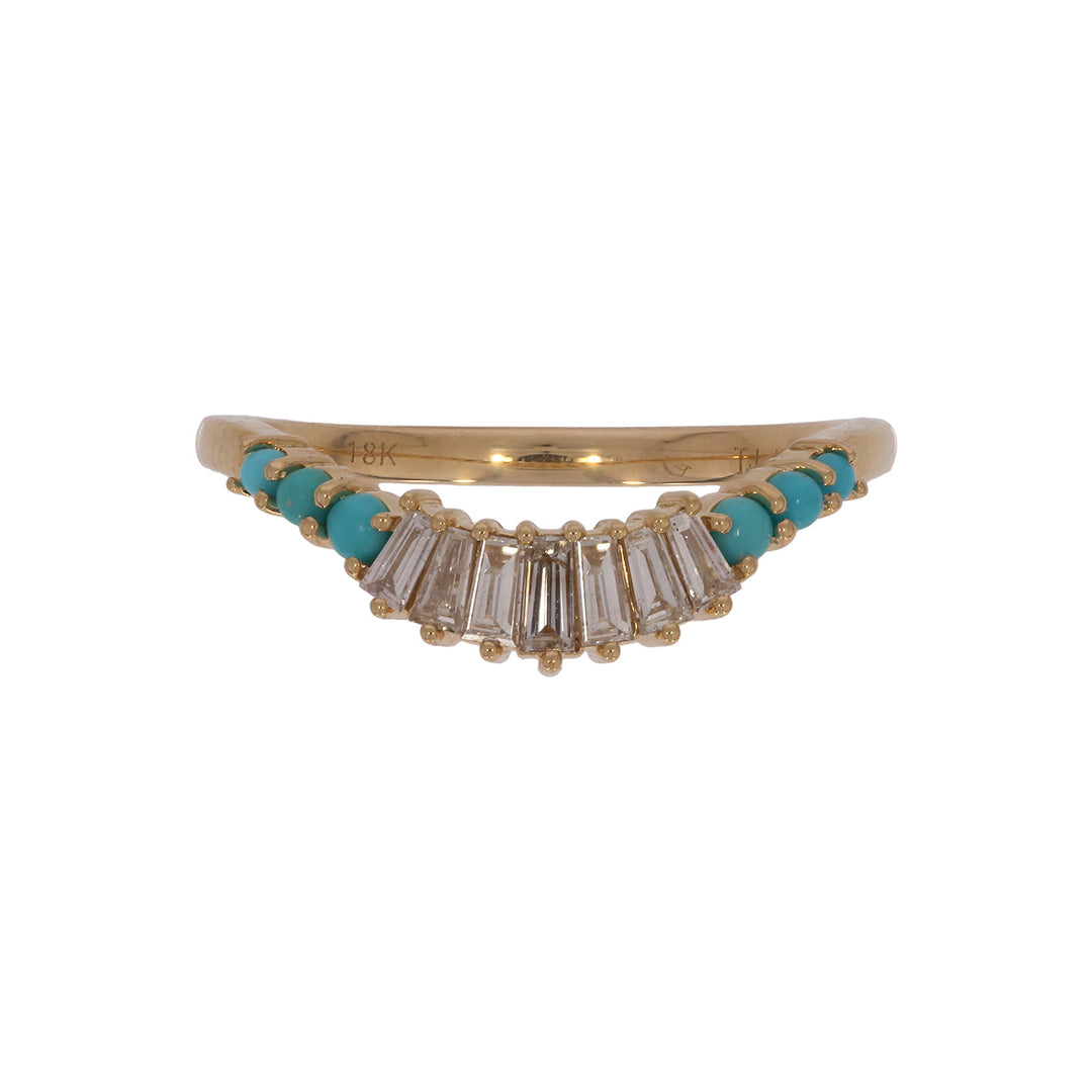 RFF19754TQ. 18K Solid Gold Diamond & Turquoise Ring