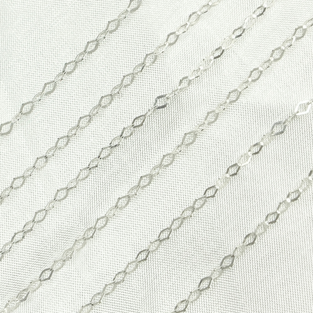 925 Sterling Silver Flat Rhomb Link Chain. Z97SS