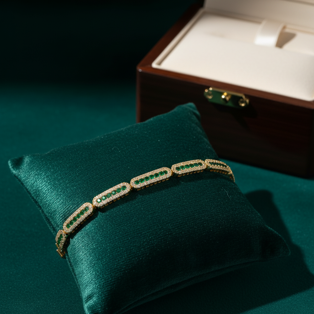 OB401633. 14K Solid Gold Gemstone Bangle