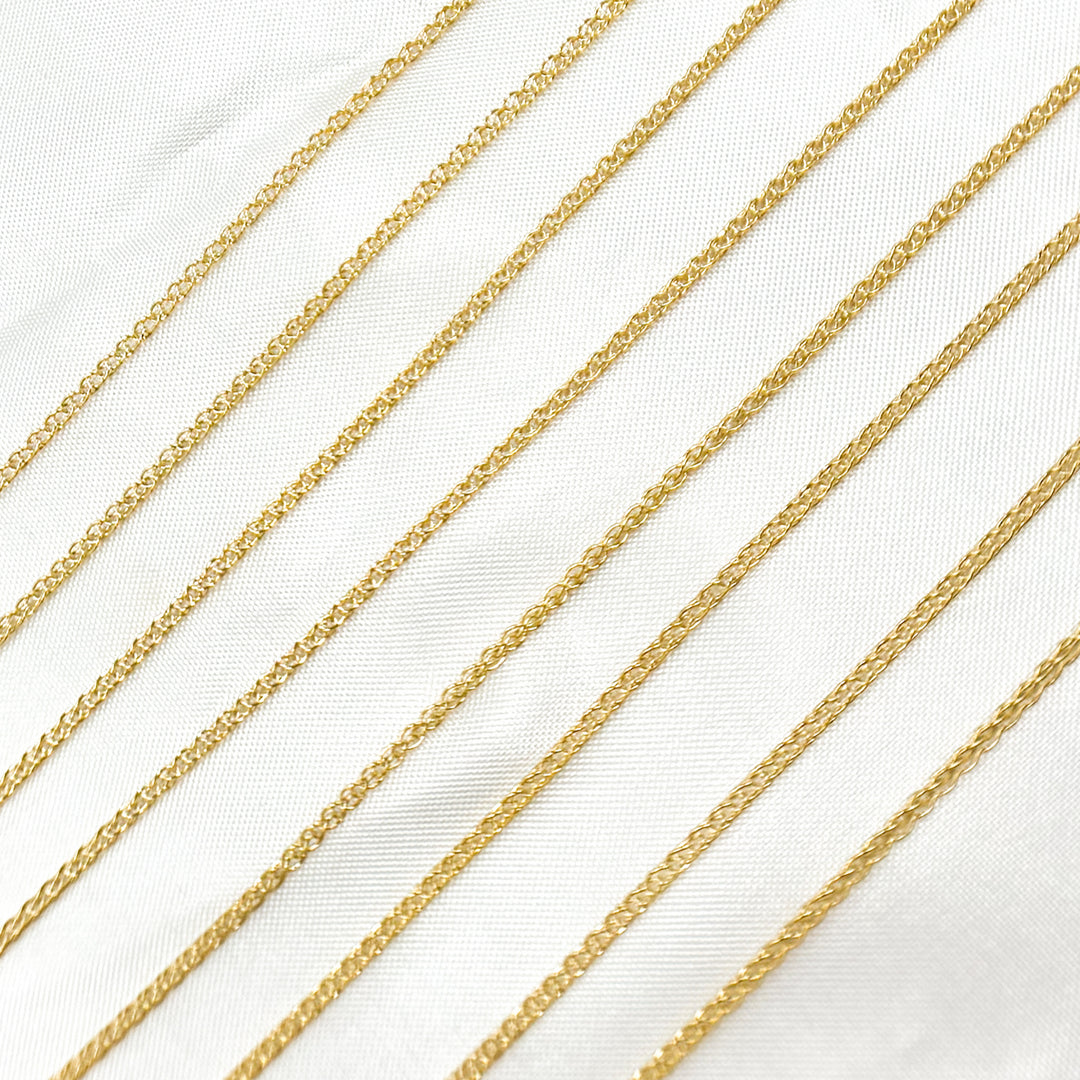 025SPLLGBYFT. 14K Solid Gold Wheat Chain