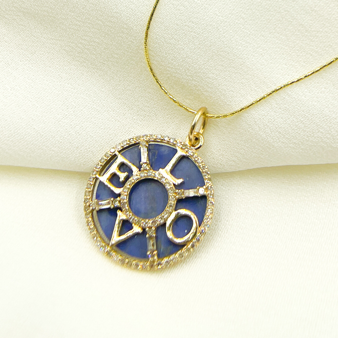 KG77. 14K Solid Gold Love Circle Charm