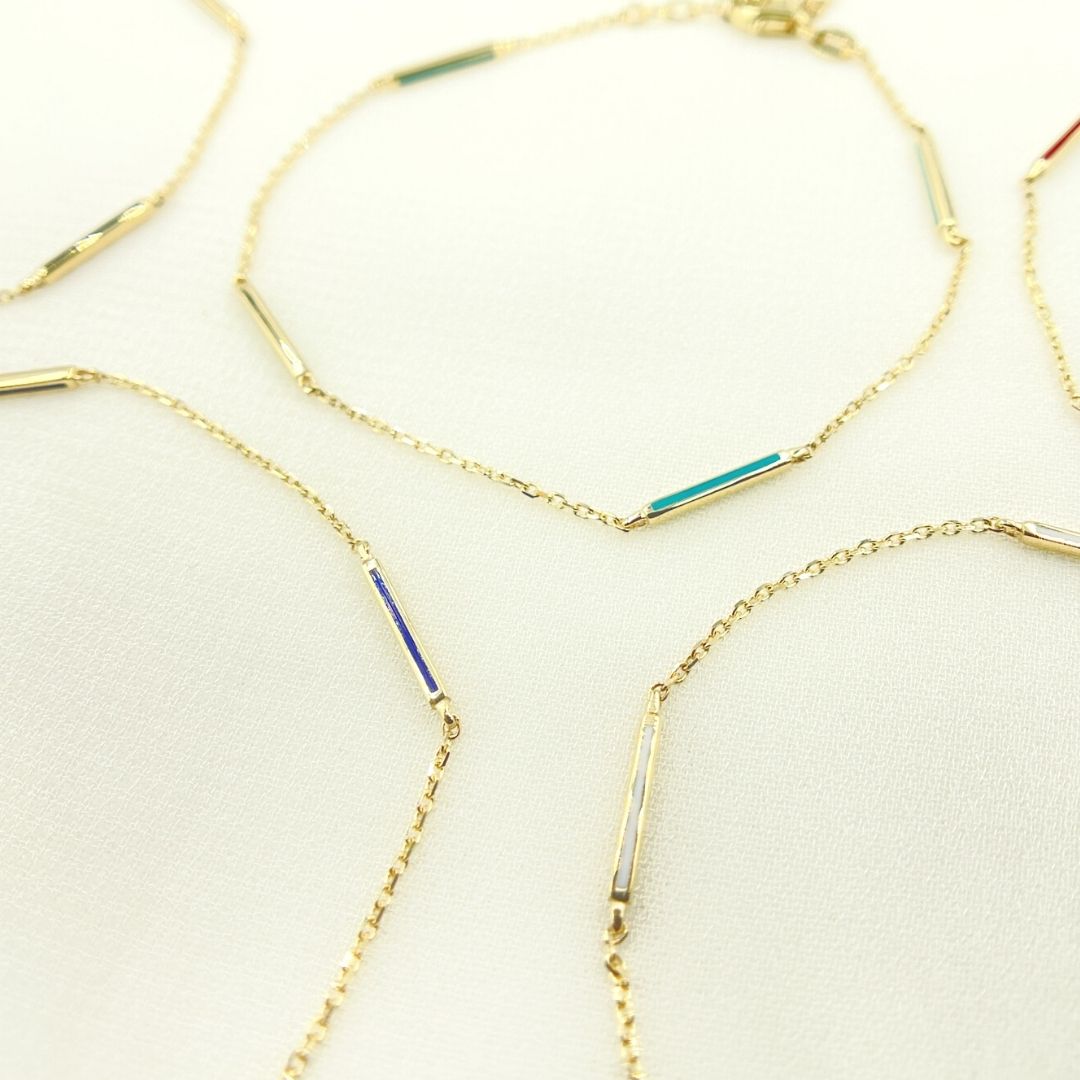 Solid Gold Enamel Bracelet