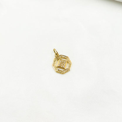 14K Solid Gold Diamond Charm