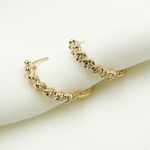 Load image into Gallery viewer, 14K Solid Gold and Diamonds Flower Hoops. EHE56367
