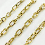 Load image into Gallery viewer, Gold Plated 925 Sterling Silver Hollow Smooth Oval &amp; Infinity Links Chain