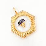 Load image into Gallery viewer, Shop Now Gold Hexagon Mushroom Pendants
