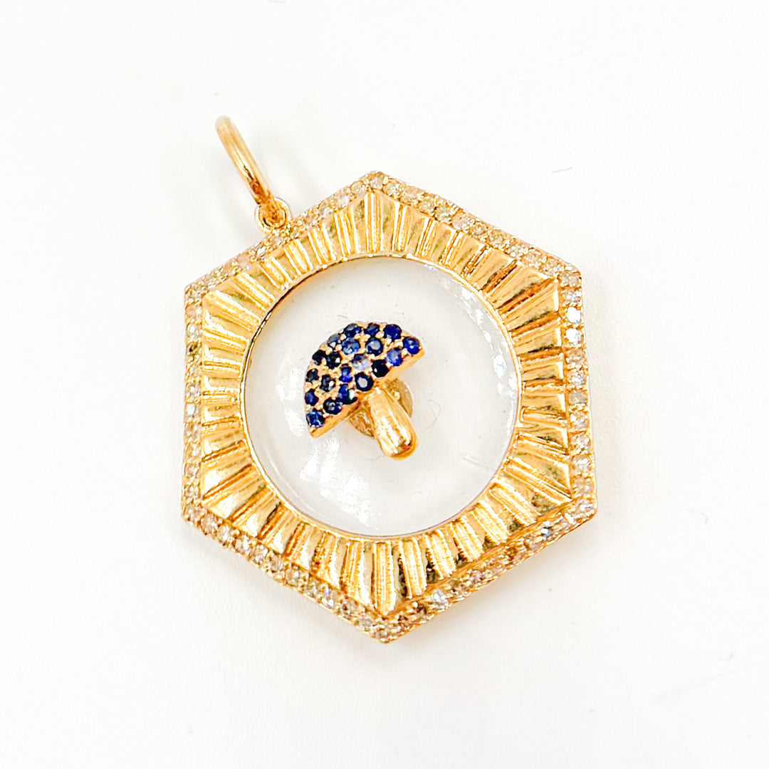 Shop Now Gold Hexagon Mushroom Pendants