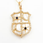 Load image into Gallery viewer, Buy Now Gold Shield Pendant
