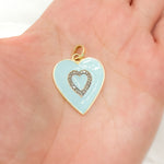 Load image into Gallery viewer, DP543A. Diamond Sterling Silver Heart Enamel Pendant
