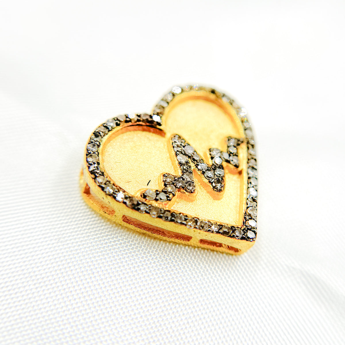 Diamond Sterling Silver Heart Pendant