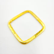 SS2. 25MM Gold-plated Sterling Silver Brushed Square Connector