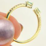 Load image into Gallery viewer, 14K Solid Gold Diamond &amp; Emerald Ring. RFC17394EM
