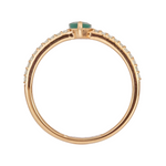 Load image into Gallery viewer, 14K Solid Gold Diamond and Emerald Spiral Marquise Ring. CR96469EM8X4
