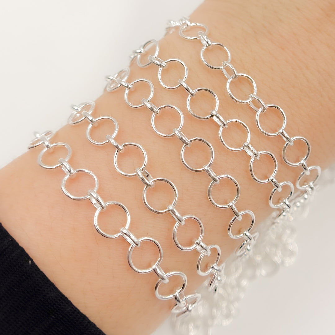 V279SS. Sterling Silver Smooth Round & Oval Link Chain