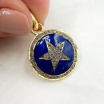 Load image into Gallery viewer, DP456A. Diamond Sterling Silver Round Enamel Pendant
