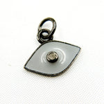 Load image into Gallery viewer, DC027A. Diamond Sterling Silver Eye Enamel Charm
