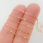 Load image into Gallery viewer, 025R02S0QT4byFt. 14K Solid Yellow Gold Cube Satellite Chain by Foot
