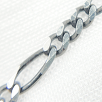 Load image into Gallery viewer, Z93SB. Black Rhodium &amp; Sterling Silver Figaro Link Chain
