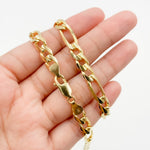 Load image into Gallery viewer, 180GA3BGA3. 14k Solid Yellow Gold Flat Figaro Chain
