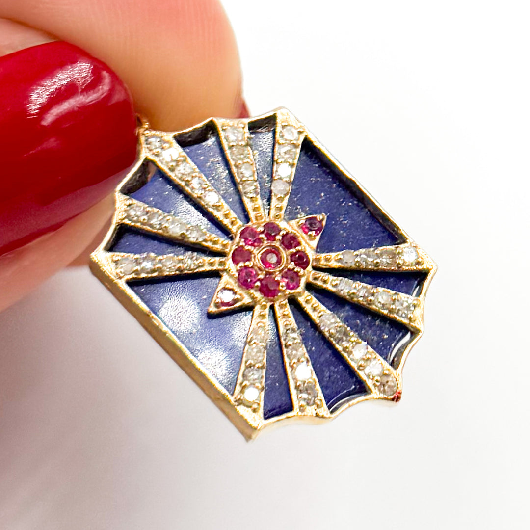 Gold Eye with Rays Pendant