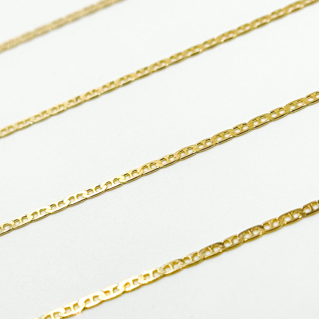 030FLP1BBT2byFt. 14k Solid Gold Flat Marina Link Chain
