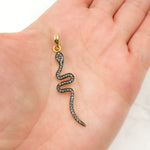 Load image into Gallery viewer, DP469. Diamond Sterling Silver Snake Pendant
