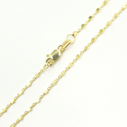 14K Solid Gold Cable and Cubes Chain