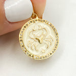 Load image into Gallery viewer, DP609A. Diamond Sterling Silver Round Cancer Zodiac Enamel Pendant
