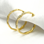 Load image into Gallery viewer, 14K Solid Gold Cross Hoop Earrings. GDT101
